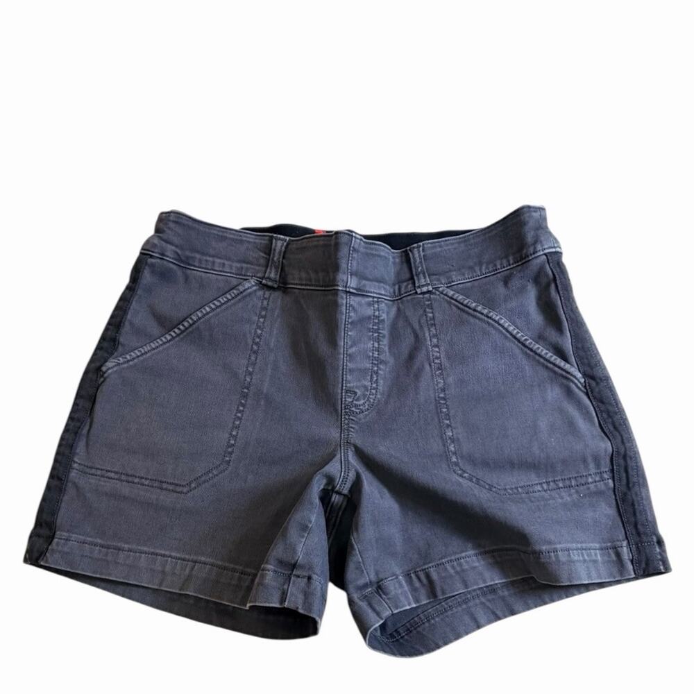 Spanx Shorts Women's Size Medium Blue Pull On Twill Chino Shorts - Picture 4 of 8